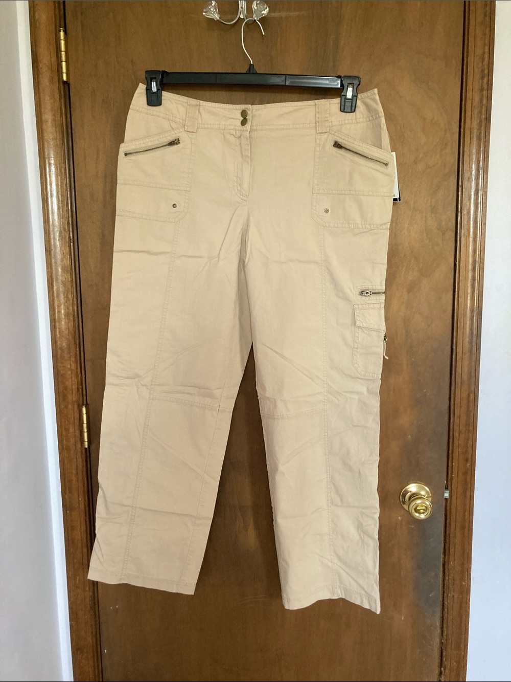Ab studio tan pant with zipper & pockets detail casual size 12